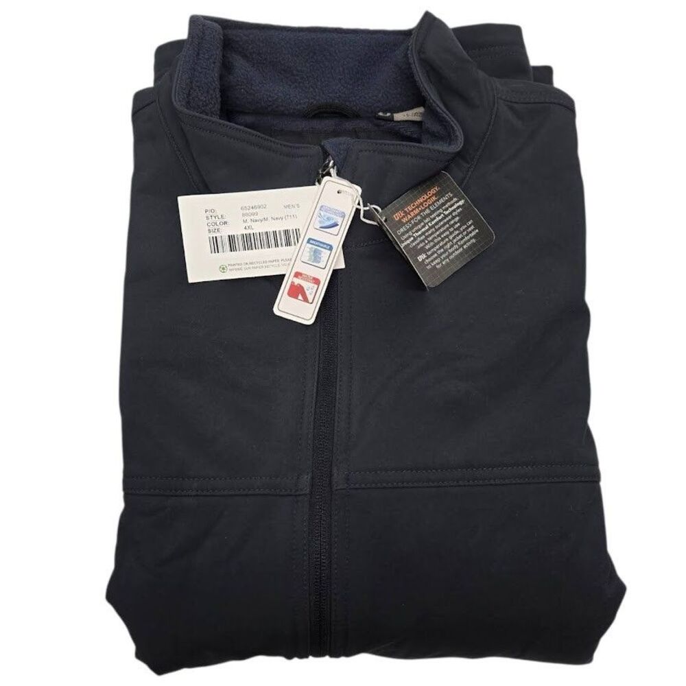 Men’s 4XL - North End Navy 3-Layer Fleece Bonded Performance Soft Shell Jacket - Picture 15 of 15